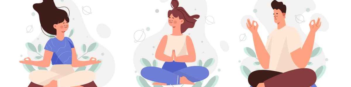 People meditating on the floor yoga